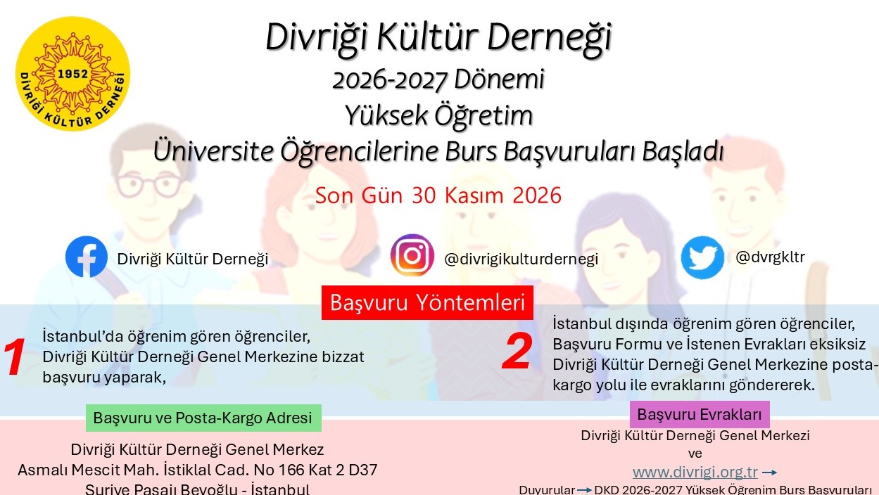 DKD 2026-2027 Yüksek Öğrenim Burs Başvuruları